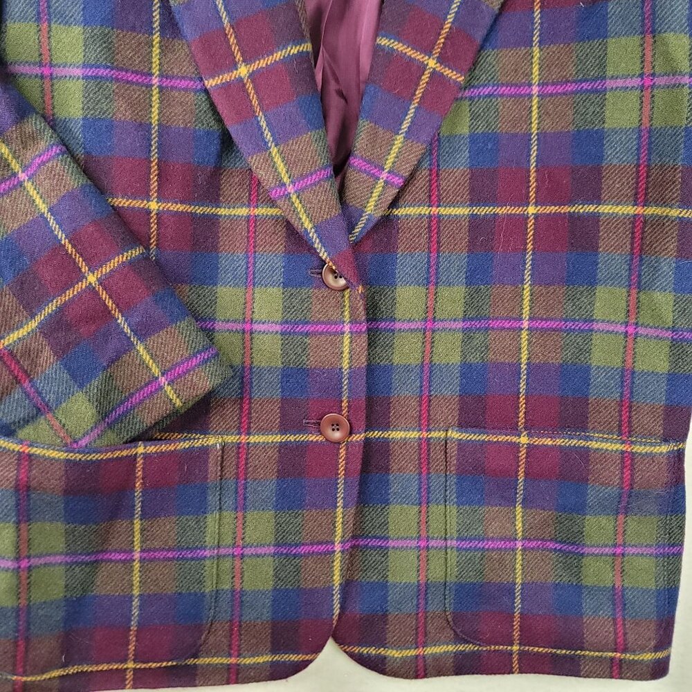 Vintage 90s Pendleton Plus Size 2X Womens Wool Plaid Blazer USA Deadstock New - Picture 2 of 11